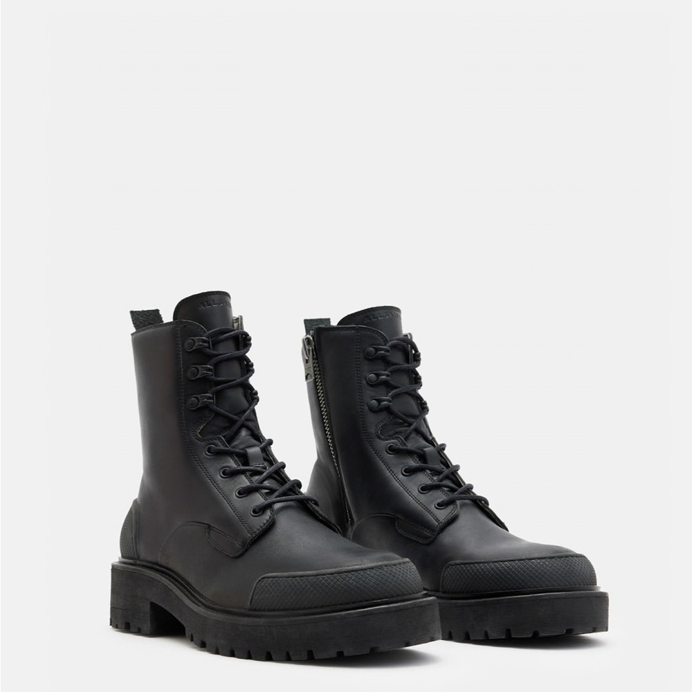 BRAND NEW ALL SAINTS MUDFOX LACE UP CHUNKY LEATHER BOOTS SIZE 11 MEN